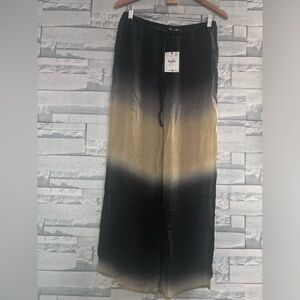 Zara Beach Cover-up see through Wide Leg Pants